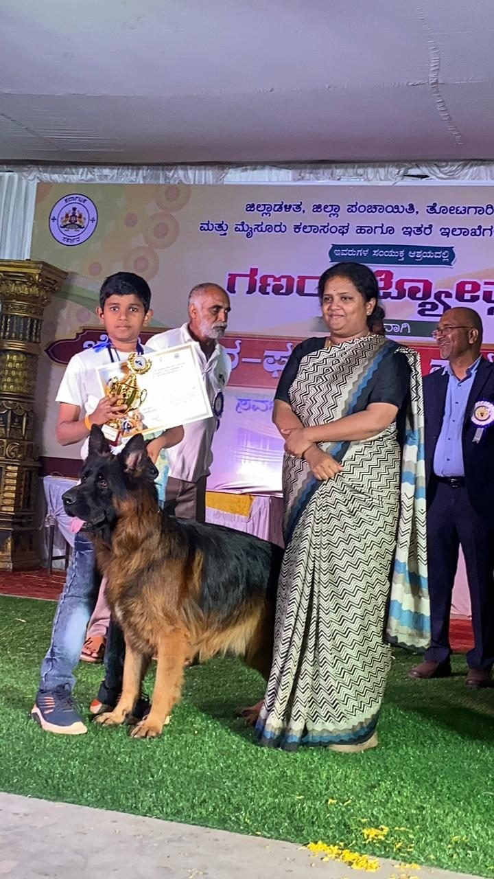 Award ceremony at a regional dog show